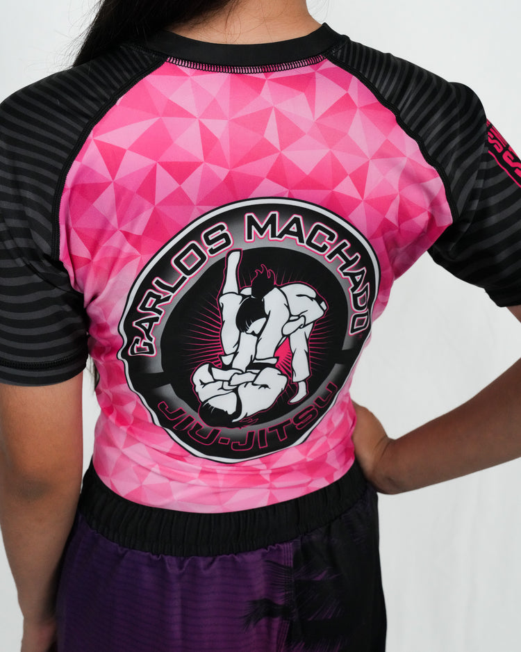 Girls Pink Diamond Rash Guard - CMJJ Gear
