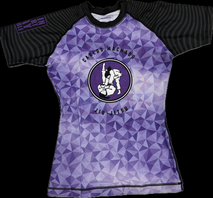Girls Purple Diamond Rash Guard - CMJJ Gear