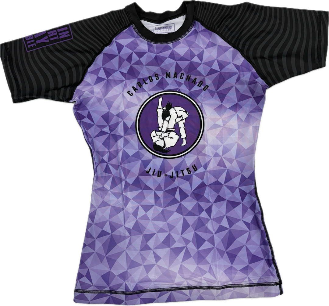Girls Purple Diamond Rash Guard - CMJJ Gear