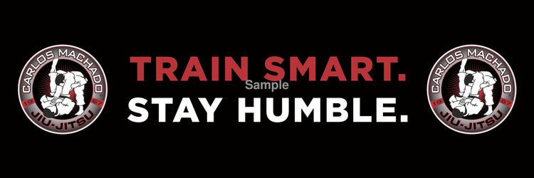 Train Smart Red and Black Banner - Carlos Machado Jiu-Jitsu Gear