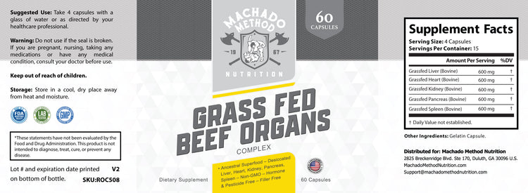Grass Fed Beef Organs - CMJJ Gear