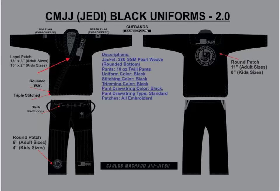 Jedi Embroidered BJJ Gi - CMJJ Gear