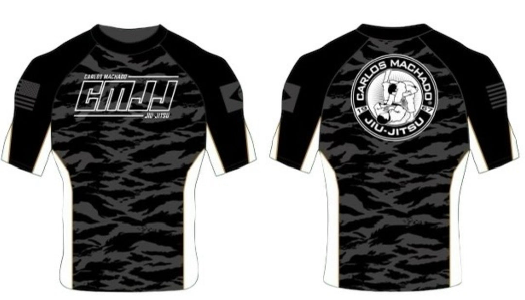 CMJJ Tiger Camo Short Sleeve Rash Guard - Youth