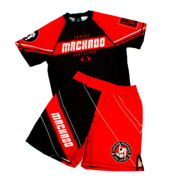 Angled CMJJ Short Sleeve Rash Guard: Ranked White - Black - CMJJ Gear