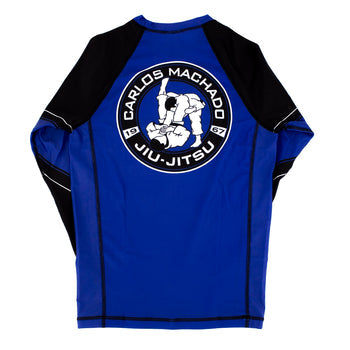 Angled CMJJ Long Sleeve Rash Guard: Ranked White - Black - CMJJ Gear