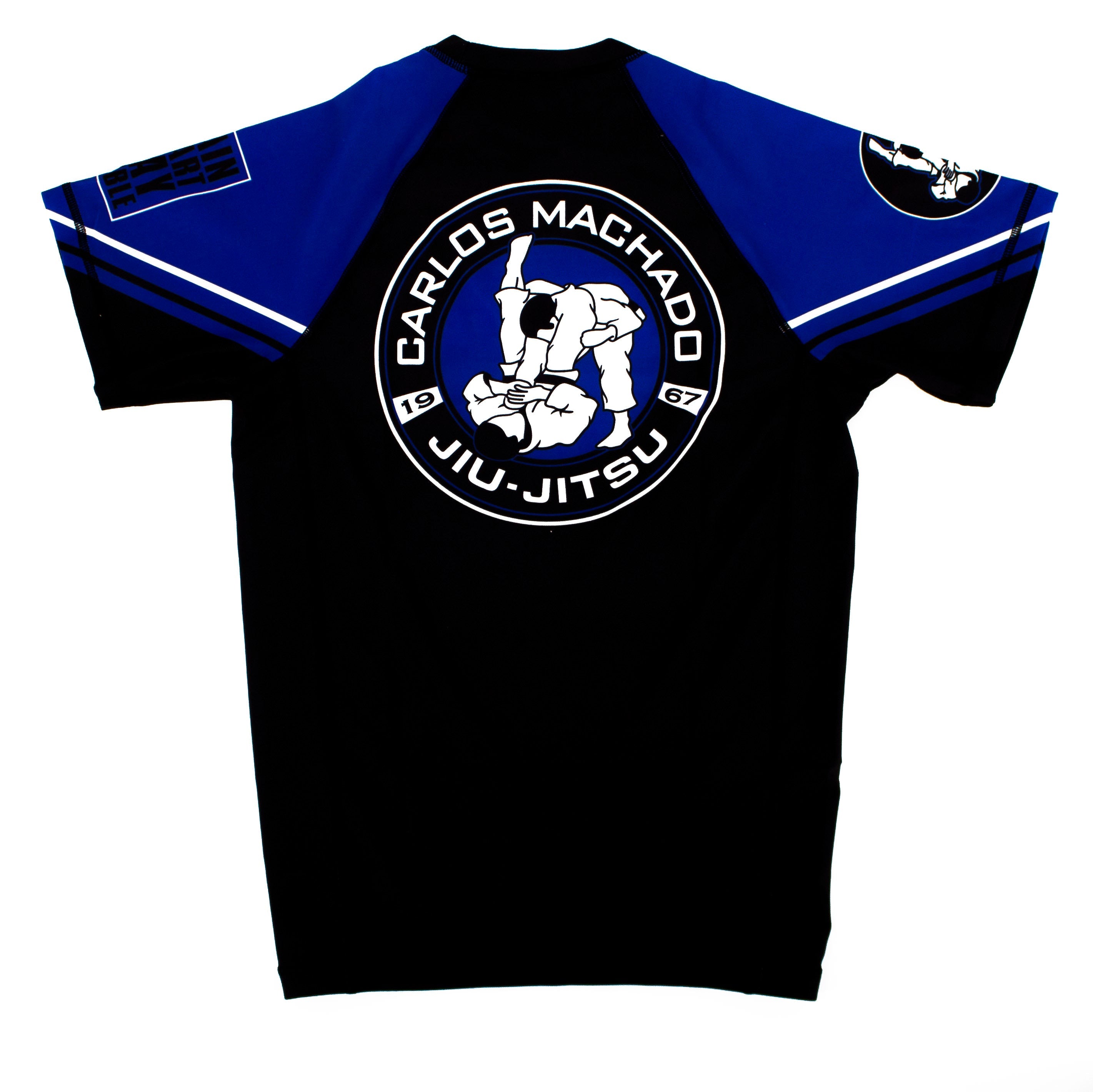 Angled CMJJ Blue Rash Guard SS - CMJJ Gear