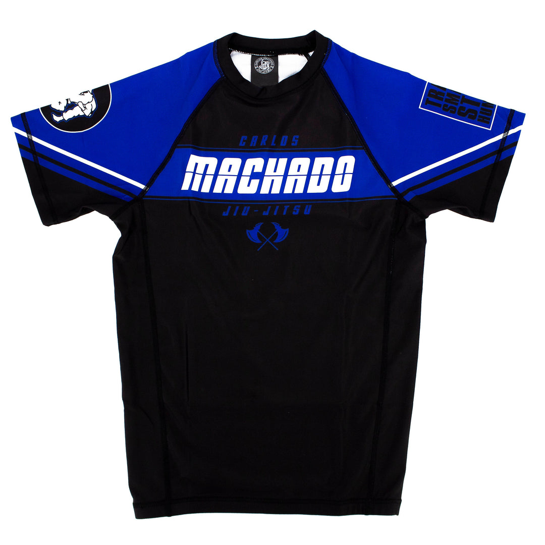 Angled CMJJ Blue Rash Guard SS - CMJJ Gear