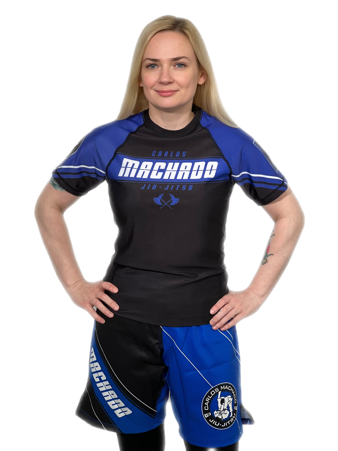 Angled CMJJ Blue Rash Guard SS - CMJJ Gear