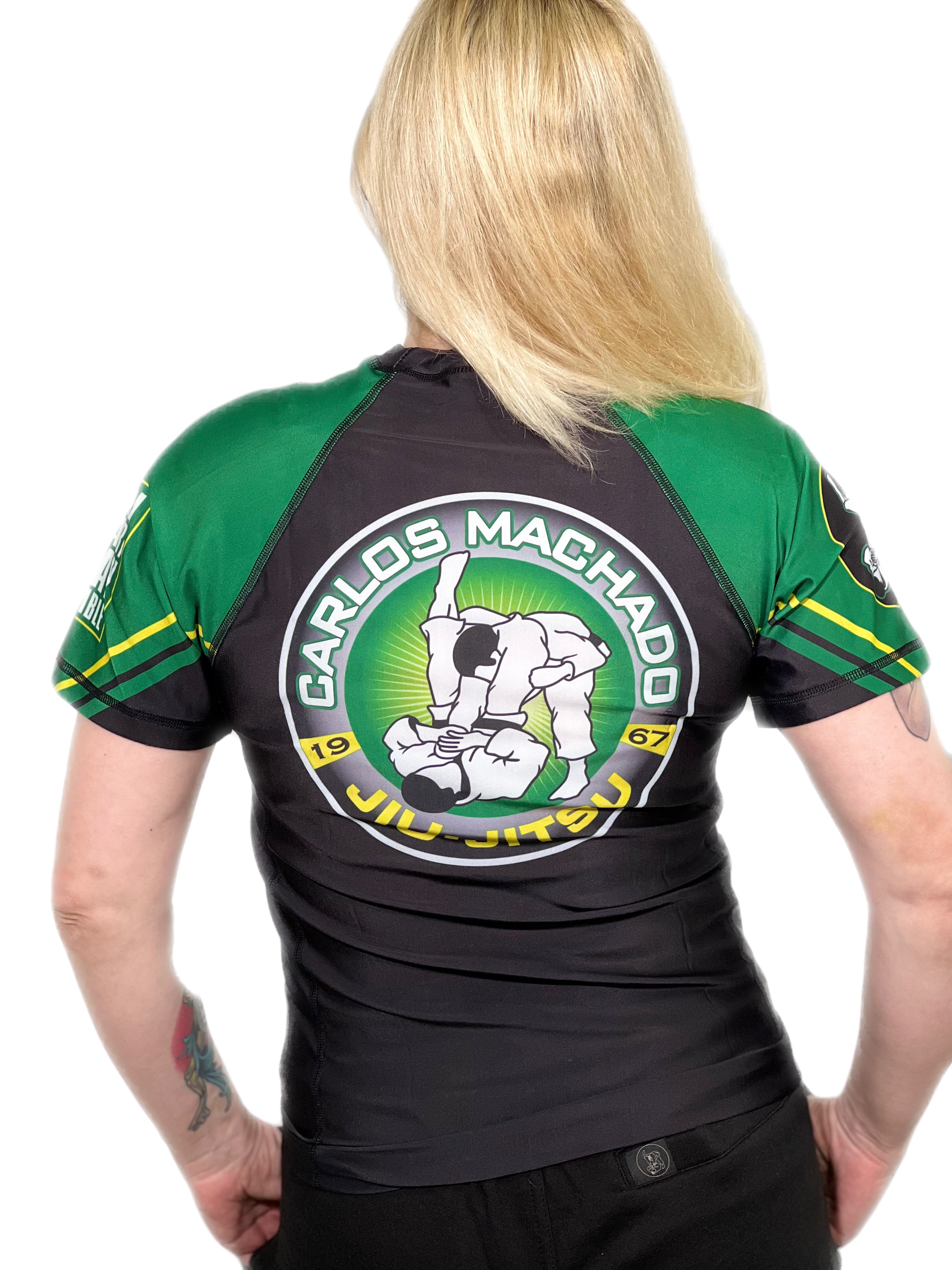 Angled CMJJ  Green / Yellow Rash Guard SS - CMJJ Gear