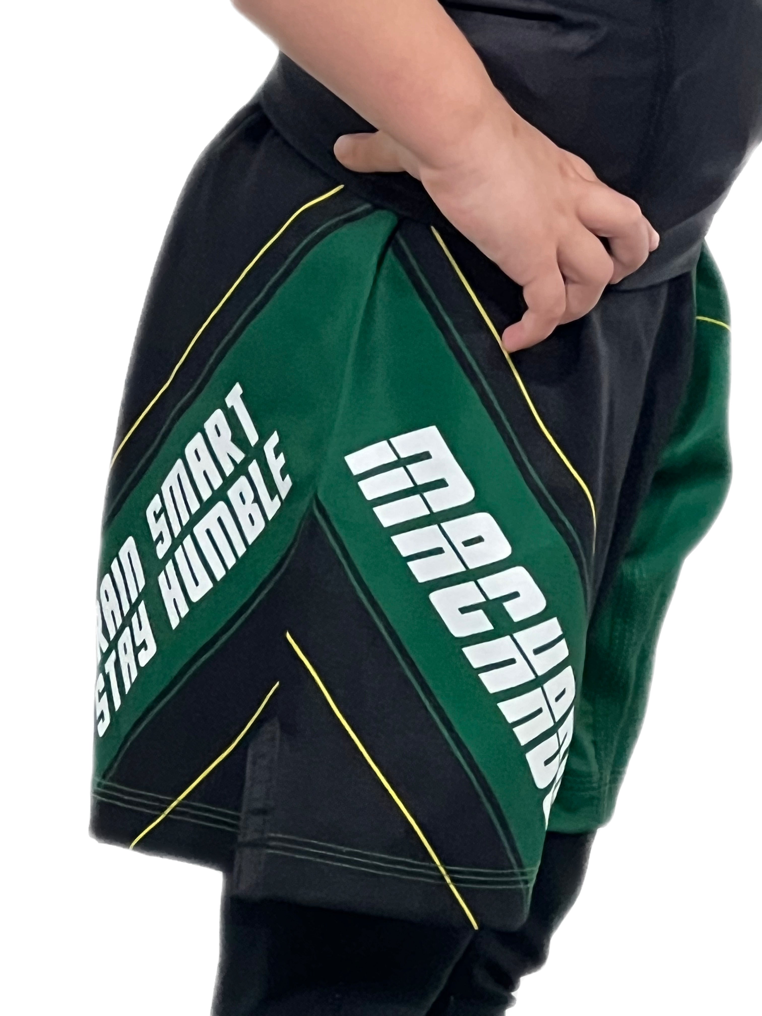 Angled CMJJ Green Shorts - Youth - CMJJ Gear