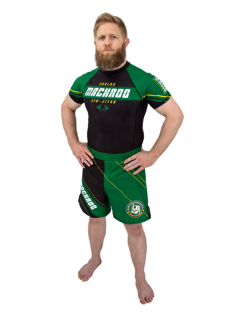 Angled CMJJ  Green / Yellow Shorts - CMJJ Gear