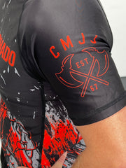 CMJJ Splatter Rash Guard - RED - CMJJ Gear