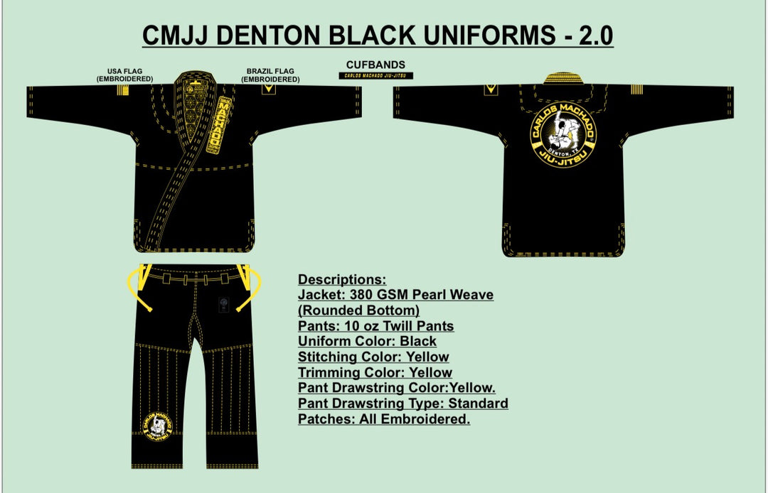 CMJJ Denton Black and Yellow Gi