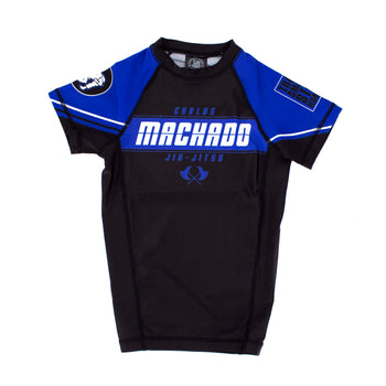 Angled CMJJ Short Sleeve Rash Guard SS - Youth Ranked White to Blue - CMJJ Gear