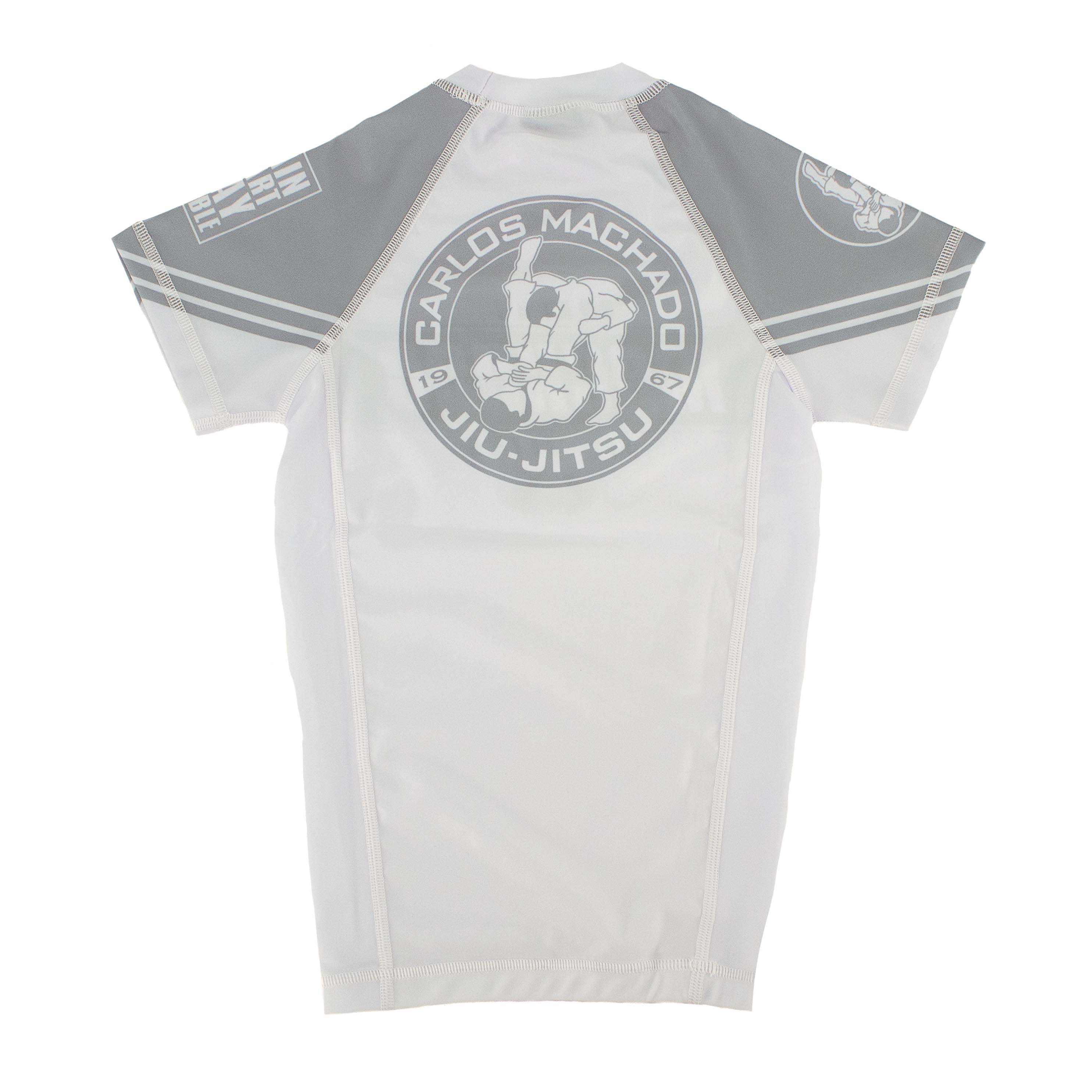 Angled CMJJ White Rash Guard SS - Youth - CMJJ Gear