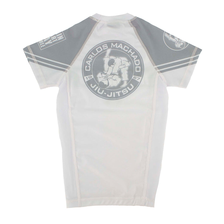 Angled CMJJ White Rash Guard SS - Youth - CMJJ Gear