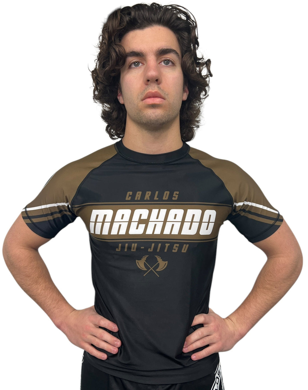 Angled Military Brown Short Sleeve Rashguard