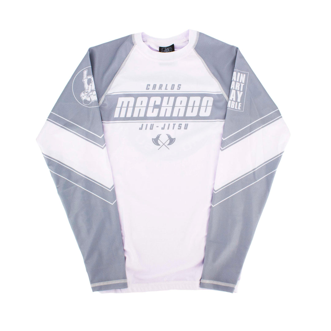 Angled CMJJ White Rash Guard LS - CMJJ Gear