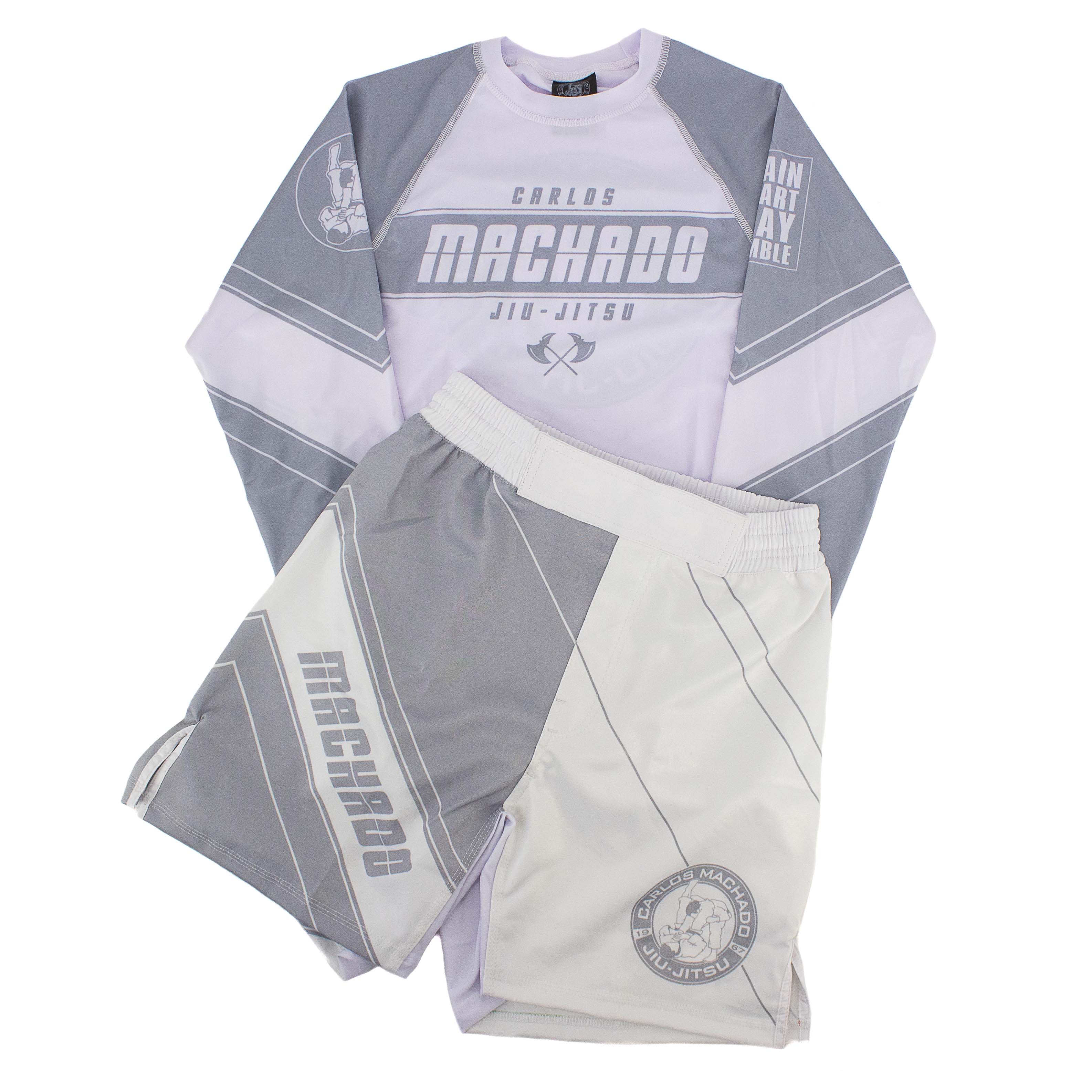 Angled CMJJ White Rash Guard LS - CMJJ Gear