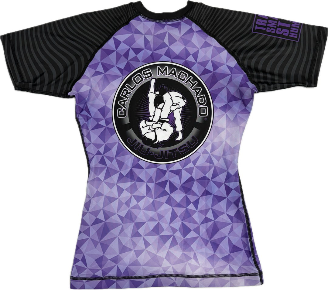 Ladies Purple Diamond Rash Guard