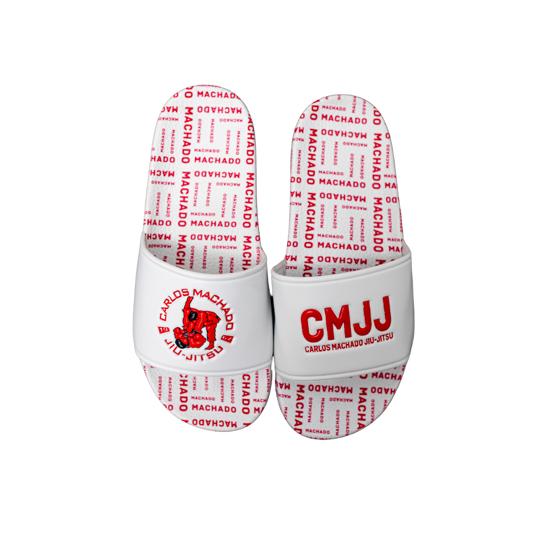 White / Red CMJJ Slides - CMJJ Gear