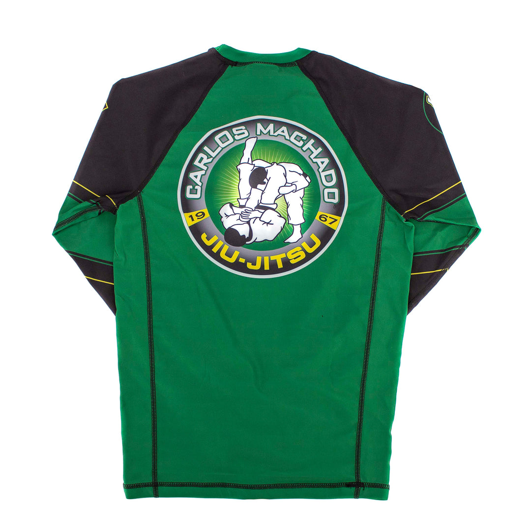 Angled CMJJ Green / Yellow Rash Guard LS - CMJJ Gear