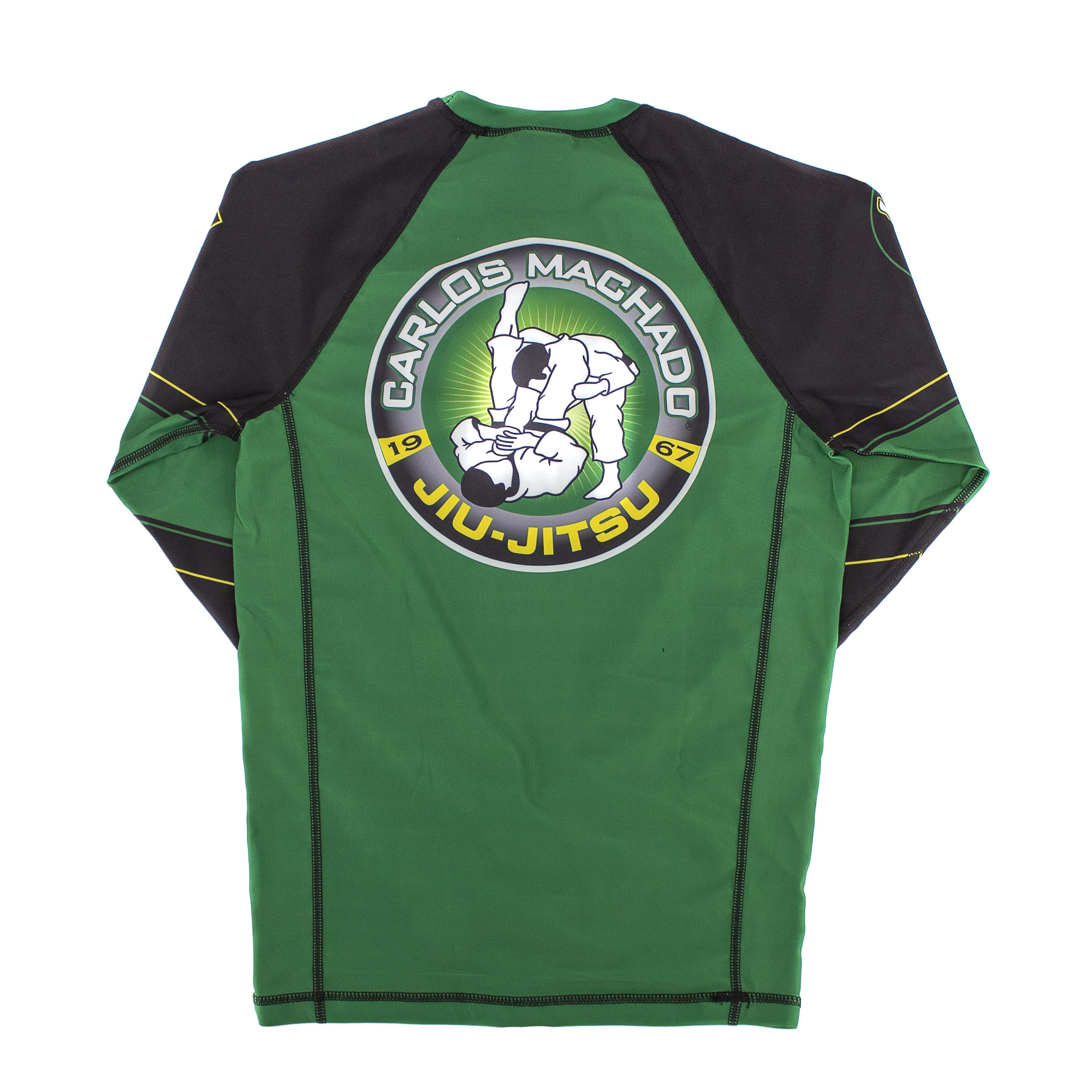 Angled CMJJ Green / Yellow Rash Guard LS - CMJJ Gear