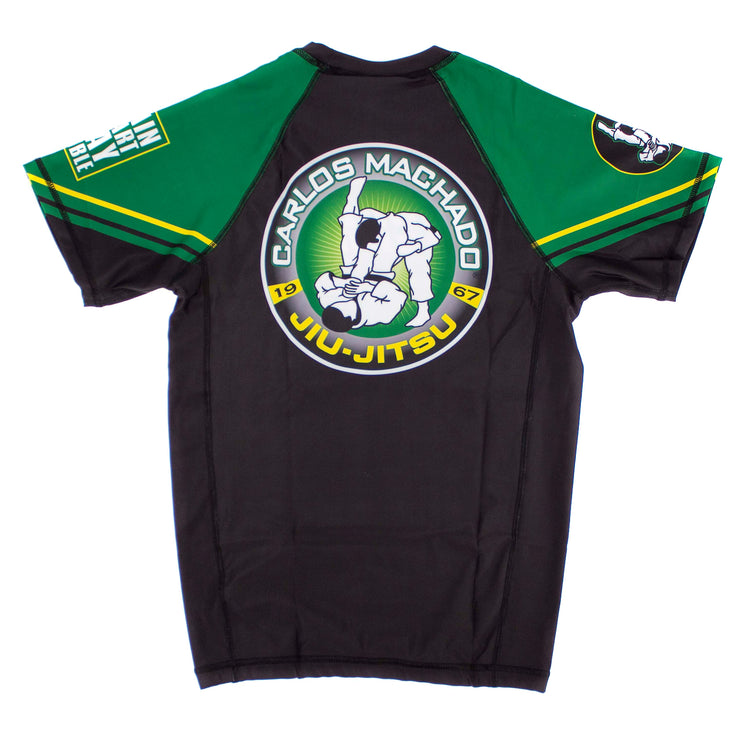 Angled CMJJ  Green / Yellow Rash Guard SS - CMJJ Gear