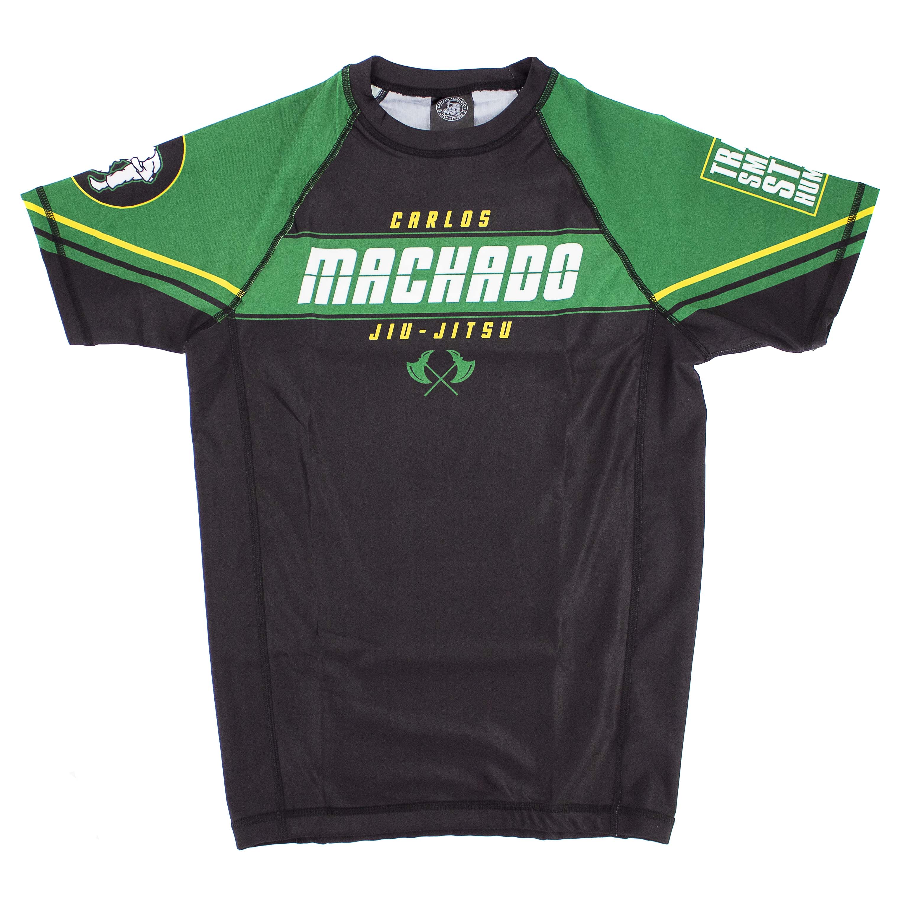 Angled CMJJ  Green / Yellow Rash Guard SS - CMJJ Gear