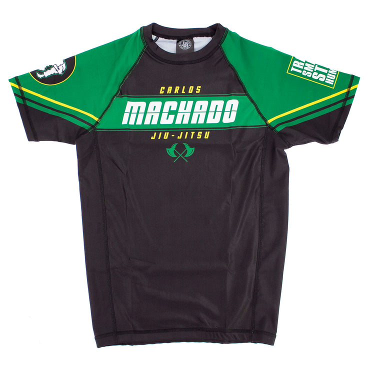 Angled CMJJ  Green / Yellow Rash Guard SS - CMJJ Gear