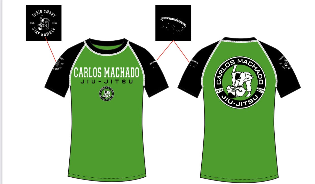 Green Ranked Short Sleeve Rashguard - CMJJ Gear