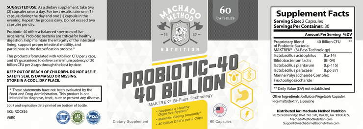 Probiotic - 40 Billion CFU - CMJJ Gear